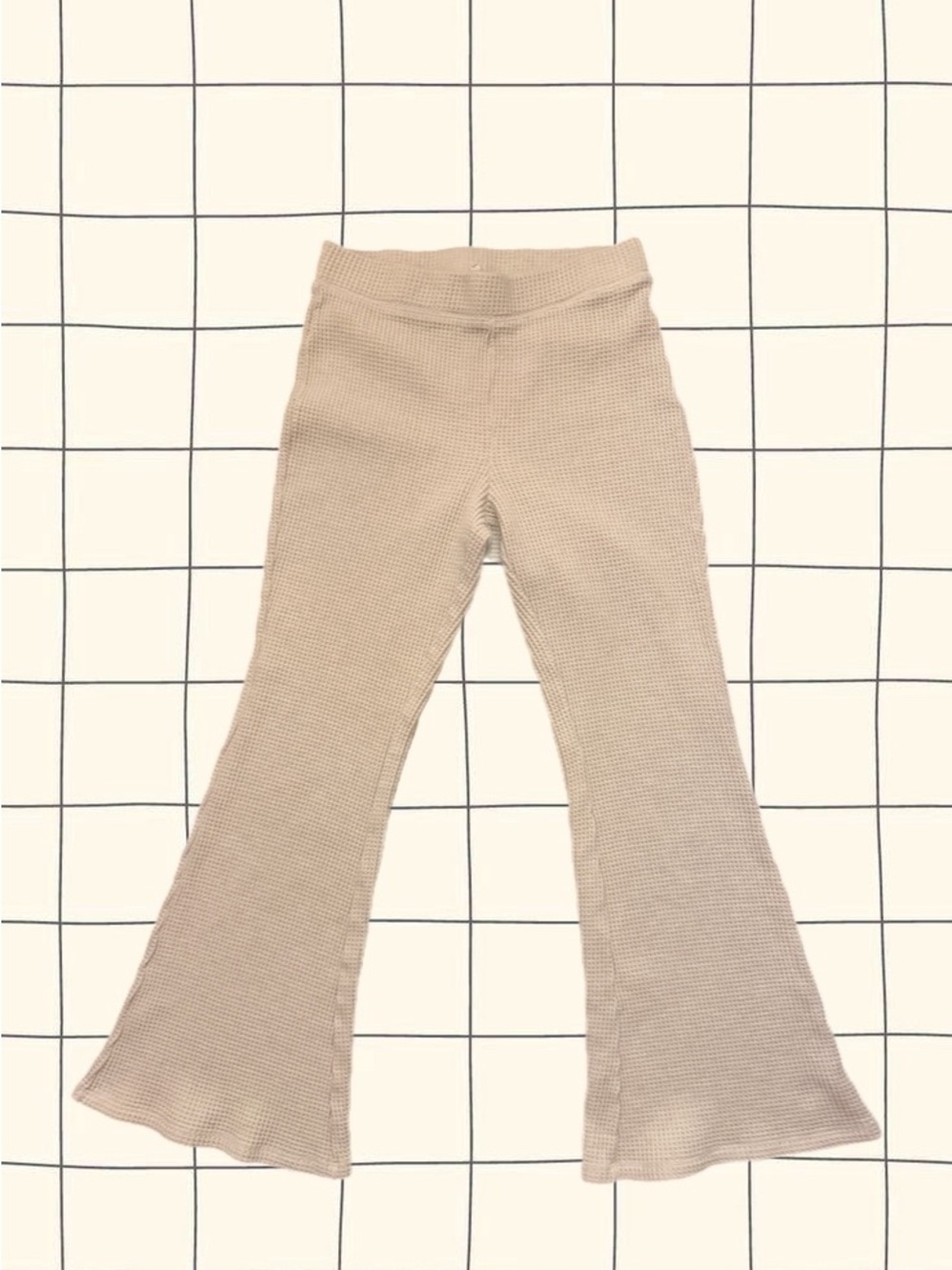Aerie- Women’s Ribbed Flare Pants in Beige